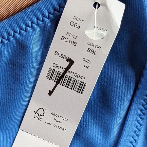 J. Crew‎ Plus Size Ruched One Shoulder One Piece Swimsuit sz 18 NWT Sail - Picture 9 of 13